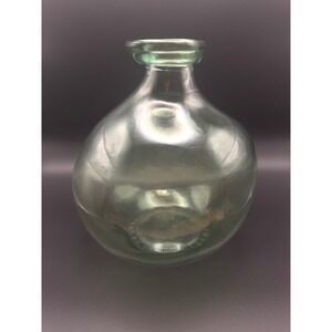 San Miguel Green Recycled Glass Round Bottle Vase, 7"